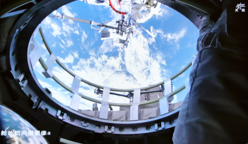 Shenzhou 21 crew during third EVA (Credit: China Manned Space Program)