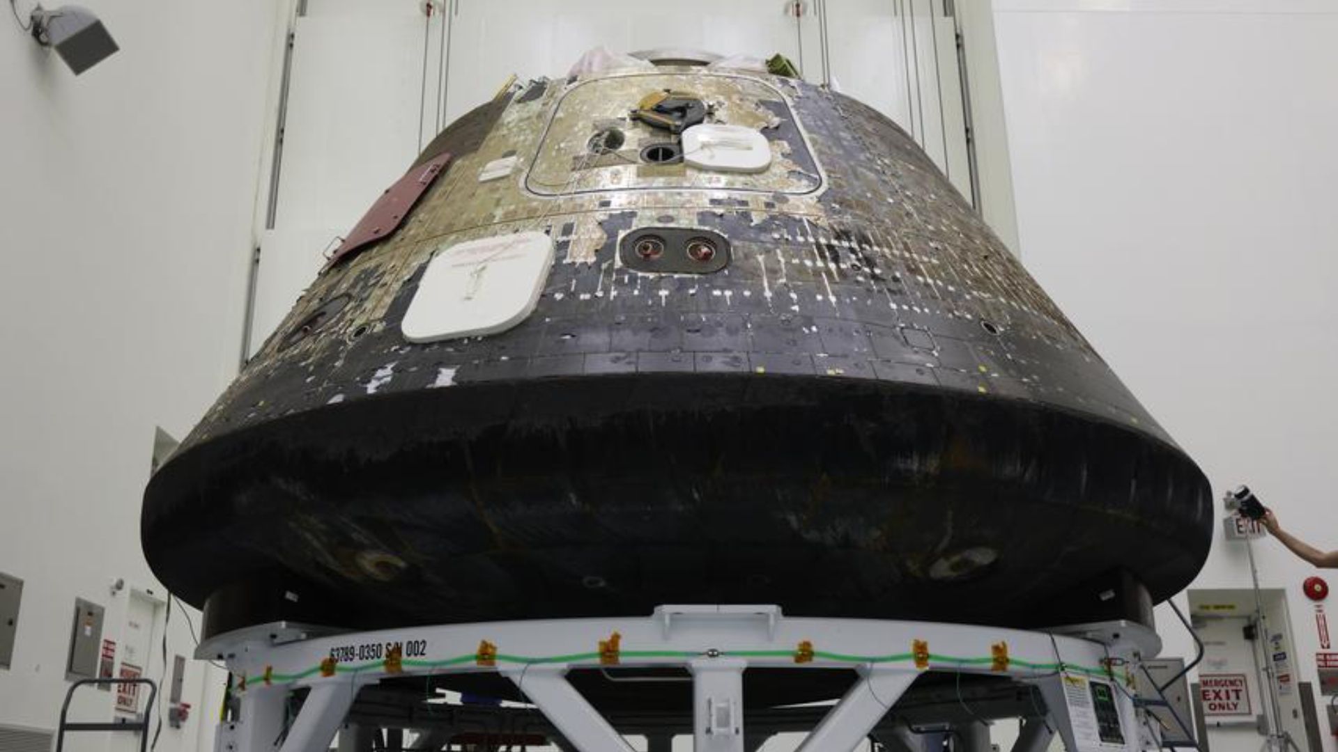 Artemis 2 Orion Spacecraft Shows Off Charred Heat Shield in First Public Appearance After Moon Mission
