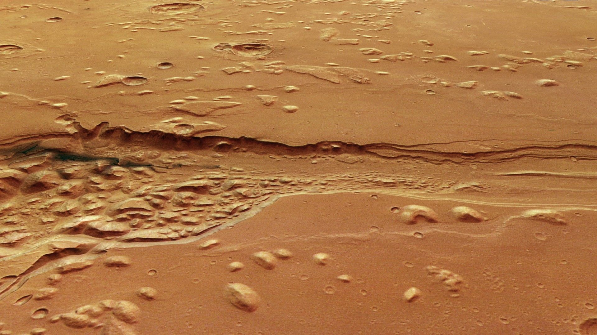 欧俄火星快车号发布火星古代洪水地貌图像